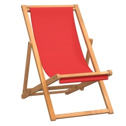 vidaXL Silla de playa plegable de madera maciza de teca roja