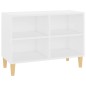 vidaXL Mueble de TV con patas de madera maciza blanco 69,5x30x50 cm