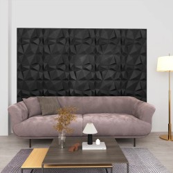 vidaXL Paneles de pared 3D 24 unidades 50x50 cm negro diamante 6 m²
