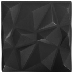 vidaXL Paneles de pared 3D 24 unidades 50x50 cm negro diamante 6 m²