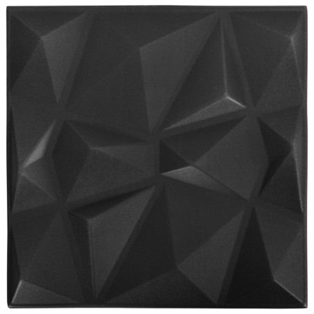 vidaXL Paneles de pared 3D 24 unidades 50x50 cm negro diamante 6 m²