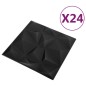 vidaXL Paneles de pared 3D 24 unidades 50x50 cm negro diamante 6 m² vidaXL Paneles de pared 3D 24 unidades 50x50 cm negro diamante 6 m²
