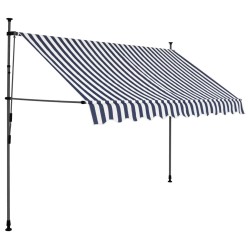 vidaXL Toldo manual retráctil con LED azul y blanco 300 cm