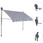 vidaXL Toldo manual retráctil con LED azul y blanco 300 cm vidaXL Toldo manual retráctil con LED azul y blanco 300 cm