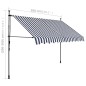 vidaXL Toldo manual retráctil con LED azul y blanco 300 cm vidaXL Toldo manual retráctil con LED azul y blanco 300 cm