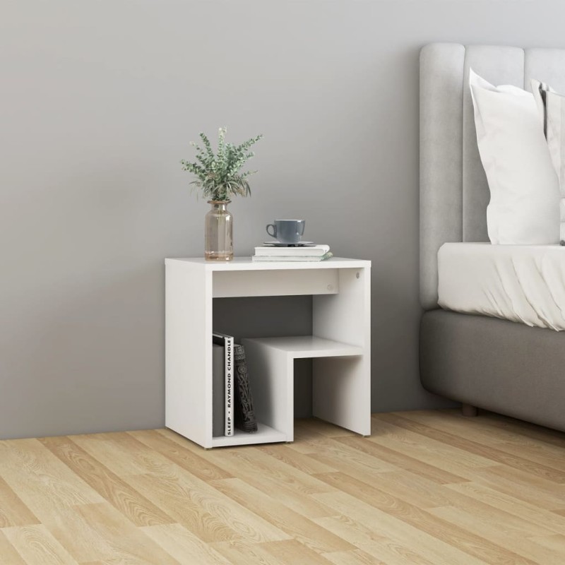 vidaXL Mesita de noche blanco madera contrachapada 40x30x40 cm vidaXL Mesita de noche blanco madera contrachapada 40x30x40 cm