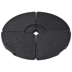 vidaXL Soporte de sombrilla en forma de ventilador 4 piezas negro