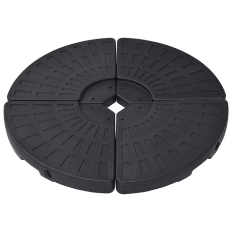vidaXL Soporte de sombrilla en forma de ventilador 4 piezas negro