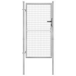 vidaXL Puerta de jardín acero galvanizado plateado 105x200 cm
