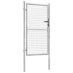 vidaXL Puerta de jardín acero galvanizado plateado 105x200 cm