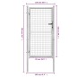 vidaXL Puerta de jardín acero galvanizado plateado 105x200 cm