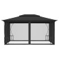 vidaXL Cenador con redes gris antracita 300x400x265 cm vidaXL Cenador con redes gris antracita 300x400x265 cm