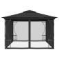 vidaXL Cenador con redes gris antracita 300x400x265 cm vidaXL Cenador con redes gris antracita 300x400x265 cm