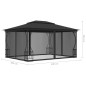 vidaXL Cenador con redes gris antracita 300x400x265 cm vidaXL Cenador con redes gris antracita 300x400x265 cm