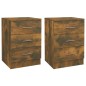 vidaXL Mesitas de noche 2 uds contrachapado roble ahumado 38x35x56 cm vidaXL Mesitas de noche 2 uds contrachapado roble ahumado 38x35x56 cm