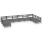 vidaXL Juego de muebles de jardín 10 piezas madera maciza pino gris vidaXL Juego de muebles de jardín 10 piezas madera maciza pino gris