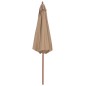 vidaXL Sombrilla de jardín con palo de madera 300 cm gris topo vidaXL Sombrilla de jardín con palo de madera 300 cm gris topo