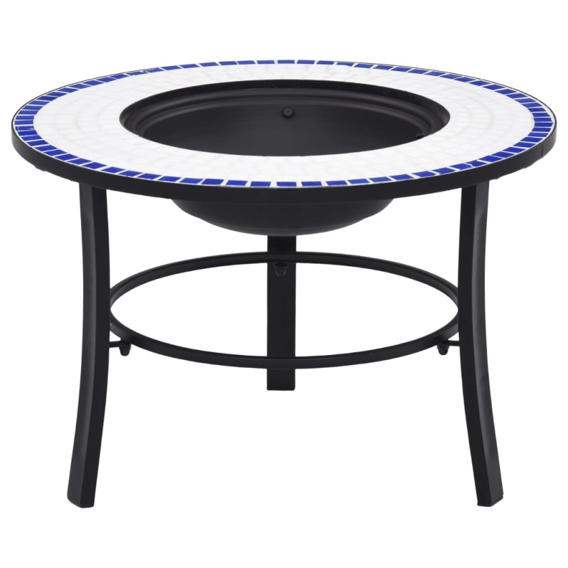 vidaXl Brasero de mosaico cerámica azul y blanco 68 cm vidaXl Brasero de mosaico cerámica azul y blanco 68 cm