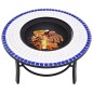 vidaXl Brasero de mosaico cerámica azul y blanco 68 cm vidaXl Brasero de mosaico cerámica azul y blanco 68 cm