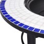 vidaXl Brasero de mosaico cerámica azul y blanco 68 cm vidaXl Brasero de mosaico cerámica azul y blanco 68 cm
