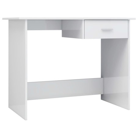 vidaXL Escritorio de aglomerado blanco brillante 100x50x76 cm