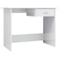 vidaXL Escritorio de aglomerado blanco brillante 100x50x76 cm