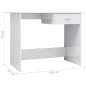 vidaXL Escritorio de aglomerado blanco brillante 100x50x76 cm