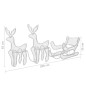 vidaXL Renos y trineo de Navidad con malla 648 LED