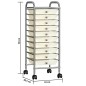 vidaXL Carrito de almacenaje portátil 10 cajones plástico blanco vidaXL Carrito de almacenaje portátil 10 cajones plástico blanco