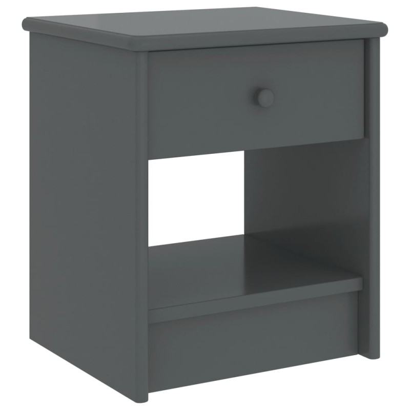 vidaXL Mesita de noche madera maciza de pino gris oscuro 35x30x40cm vidaXL Mesita de noche madera maciza de pino gris oscuro 35x30x40cm
