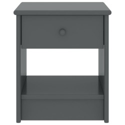 vidaXL Mesita de noche madera maciza de pino gris oscuro 35x30x40cm