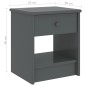 vidaXL Mesita de noche madera maciza de pino gris oscuro 35x30x40cm vidaXL Mesita de noche madera maciza de pino gris oscuro 35x30x40cm