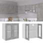 vidaXL Armario colgante vidrio y madera ingeniería gris hormigón vidaXL Armario colgante vidrio y madera ingeniería gris hormigón