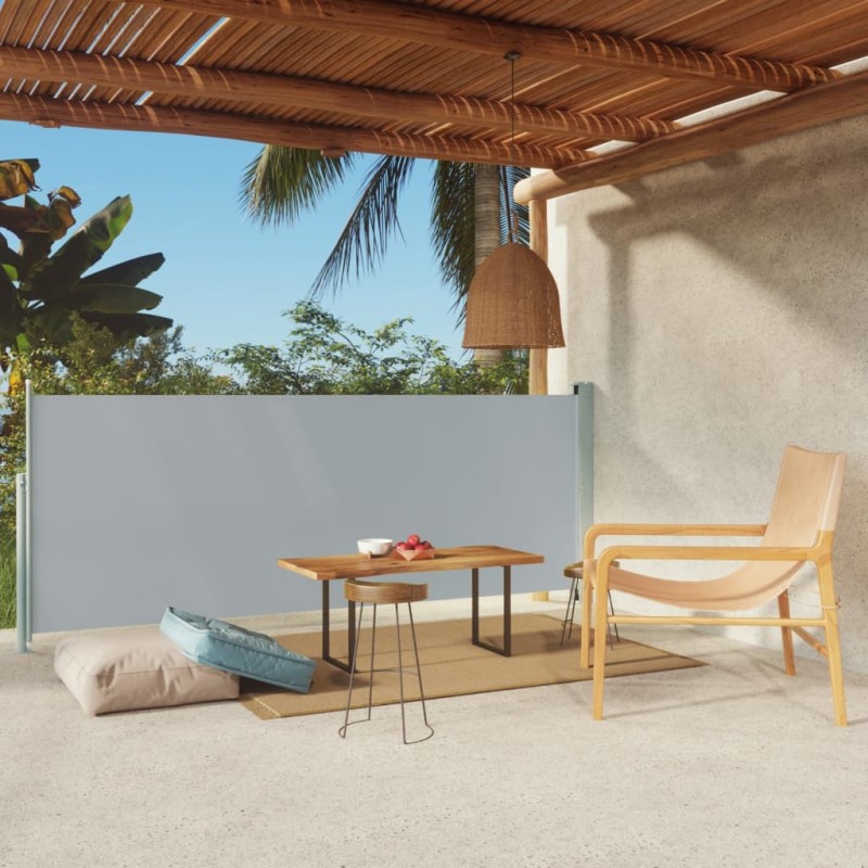 vidaXL Toldo lateral retráctil de jardín gris 117x300 cm vidaXL Toldo lateral retráctil de jardín gris 117x300 cm