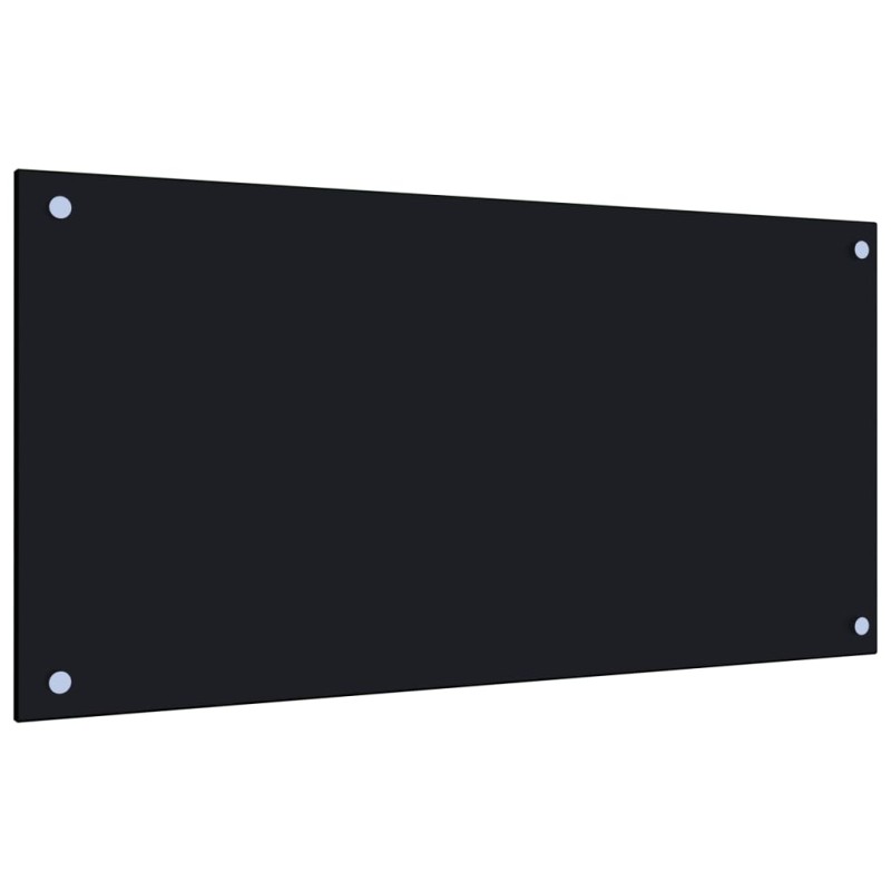 vidaXL Protección salpicaduras cocina vidrio templado negro 80x40 cm