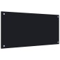 vidaXL Protección salpicaduras cocina vidrio templado negro 80x40 cm
