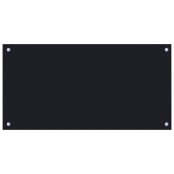 vidaXL Protección salpicaduras cocina vidrio templado negro 80x40 cm