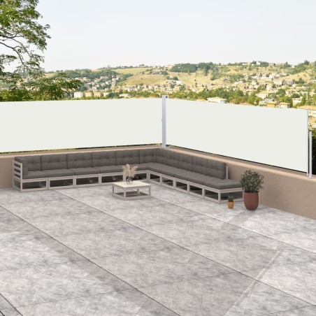 vidaXL Toldo lateral retráctil crema 117x1000 cm