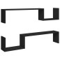 vidaXL Estantes de pared 2 uds madera contrachapada negro 100x15x20 cm vidaXL Estantes de pared 2 uds madera contrachapada negro 100x15x20 cm
