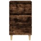 vidaXL Mesita de noche 2 uds patas de madera roble ahumado 40x35x69 cm vidaXL Mesita de noche 2 uds patas de madera roble ahumado 40x35x69 cm
