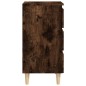 vidaXL Mesita de noche 2 uds patas de madera roble ahumado 40x35x69 cm vidaXL Mesita de noche 2 uds patas de madera roble ahumado 40x35x69 cm