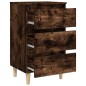 vidaXL Mesita de noche 2 uds patas de madera roble ahumado 40x35x69 cm vidaXL Mesita de noche 2 uds patas de madera roble ahumado 40x35x69 cm