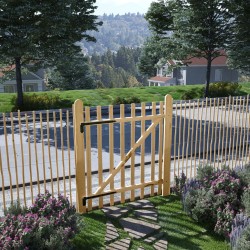 vidaXL Puerta para valla madera de avellano 100x120cm