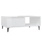 vidaXL Mesa de centro madera contrachapada blanco brillo 90x60x35 cm vidaXL Mesa de centro madera contrachapada blanco brillo 90x60x35 cm