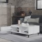 vidaXL Mesa de centro madera contrachapada blanco brillo 90x60x35 cm vidaXL Mesa de centro madera contrachapada blanco brillo 90x60x35 cm