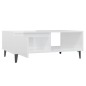vidaXL Mesa de centro madera contrachapada blanco brillo 90x60x35 cm vidaXL Mesa de centro madera contrachapada blanco brillo 90x60x35 cm