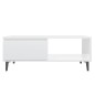 vidaXL Mesa de centro madera contrachapada blanco brillo 90x60x35 cm vidaXL Mesa de centro madera contrachapada blanco brillo 90x60x35 cm