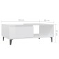 vidaXL Mesa de centro madera contrachapada blanco brillo 90x60x35 cm vidaXL Mesa de centro madera contrachapada blanco brillo 90x60x35 cm