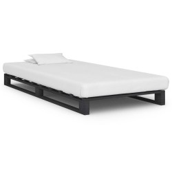 vidaXL Estructura de cama de palés madera maciza de pino gris 90x200cm
