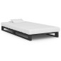 vidaXL Estructura de cama de palés madera maciza de pino gris 90x200cm vidaXL Estructura de cama de palés madera maciza de pino gris 90x200cm